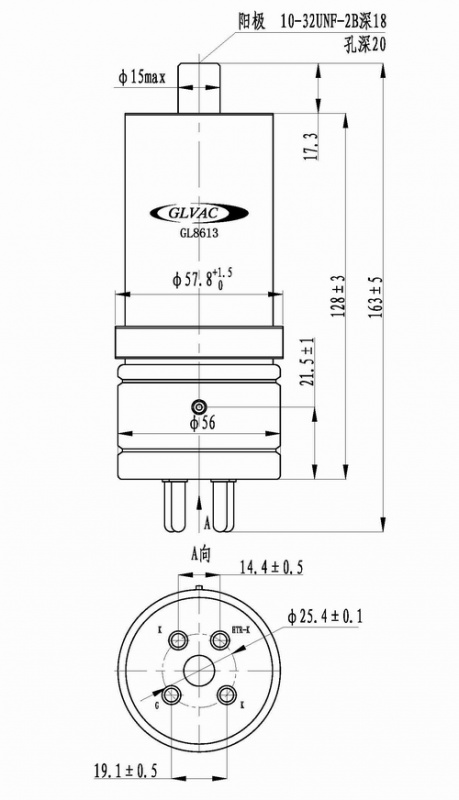 氢闸流管-GL8613外形参数图